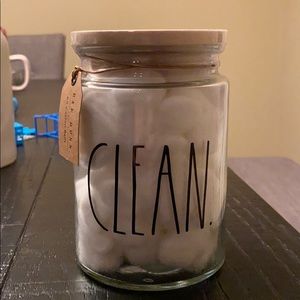 Rae dunn clean glass jar cotton balls